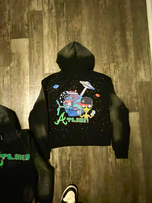 Atlien zip up rhinestone jacket