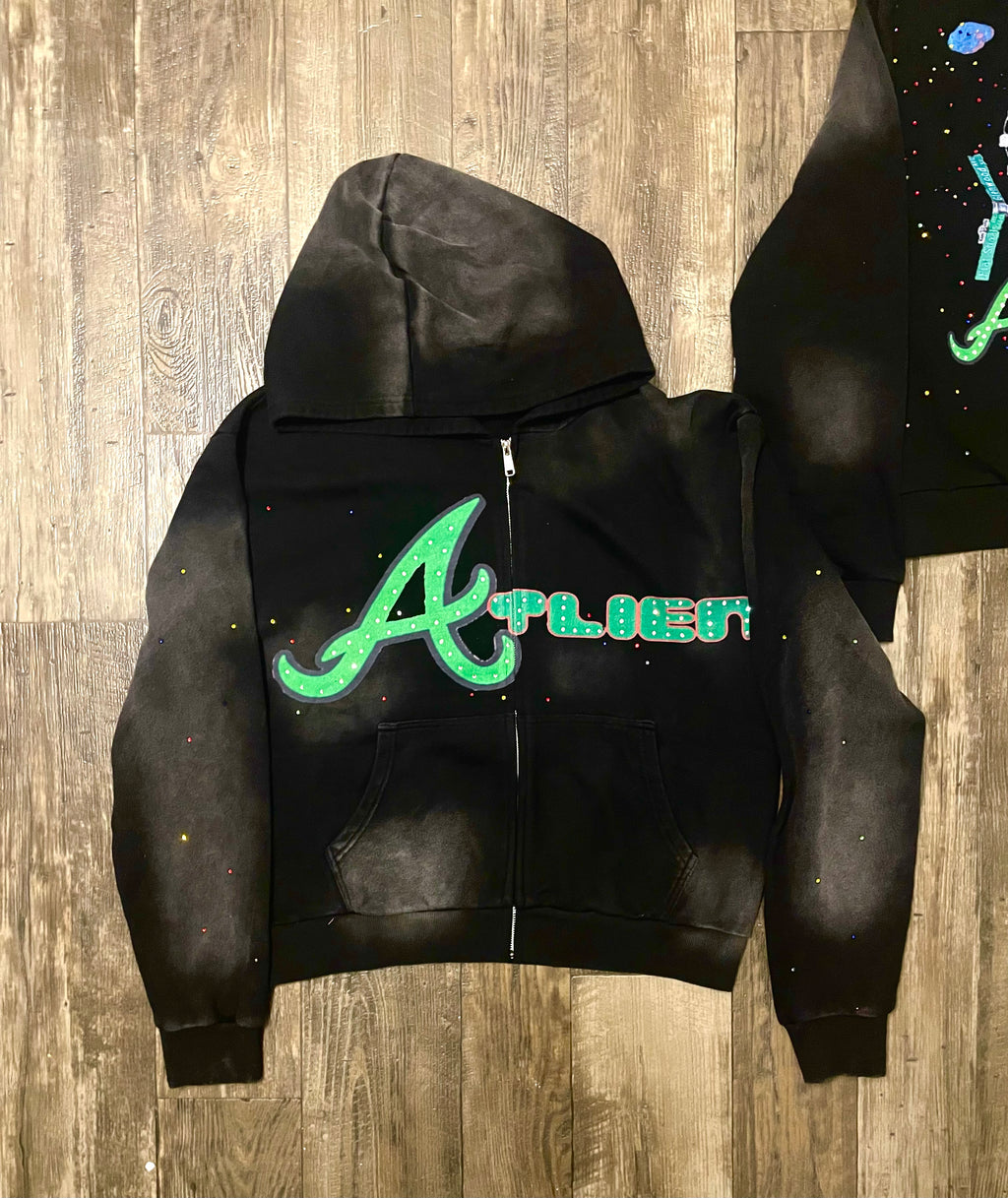Atlien zip up rhinestone jacket